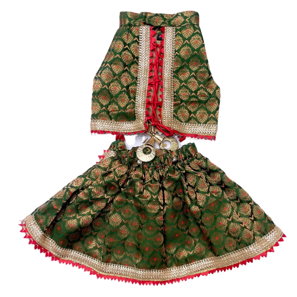 Pawgypets Brocade Lehenga for Dogs and Cats (Green)