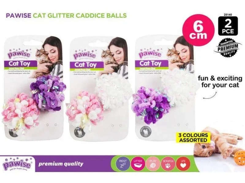 PAWISE 2pk glitter caddice balls Pets Qatar