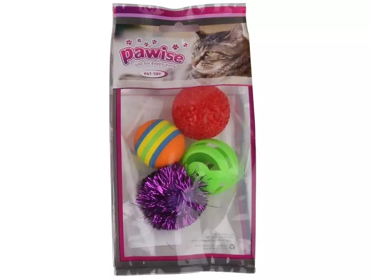PAWISE 4pk cat ball toy Pets Qatar