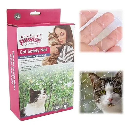 Pawise Balcony Cat Net Transparent 6X3M Pets Qatar