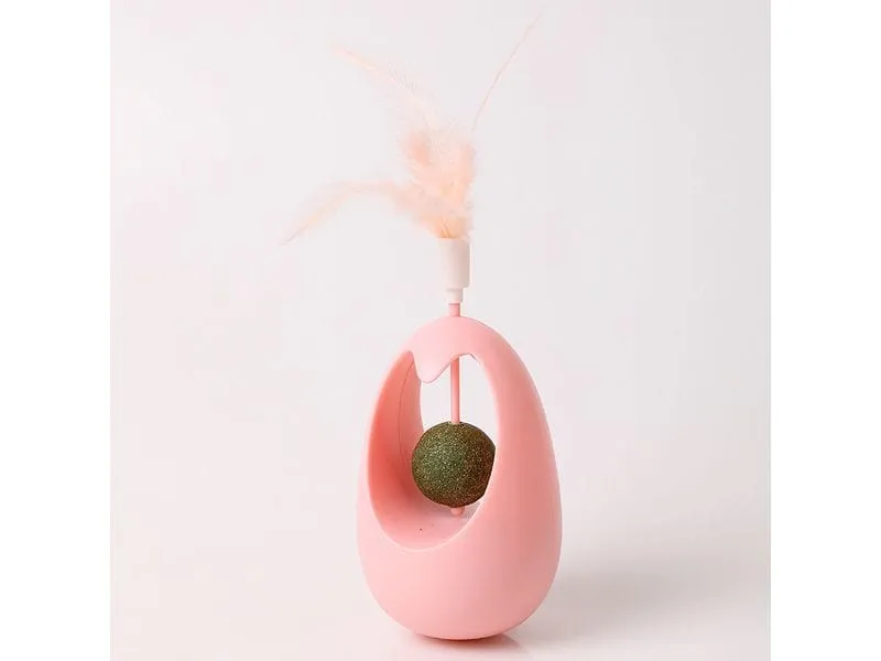Pear shaped pendulum cat mint ball feather Roly-poly toy Pets Qatar