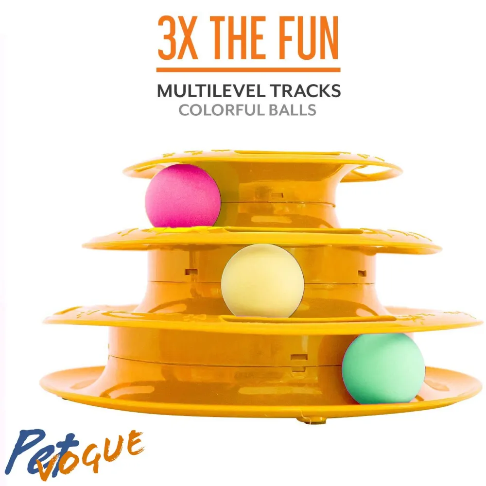 Pet Vogue Multi Level Interactive Puzzle Toy for Cats (Orange)