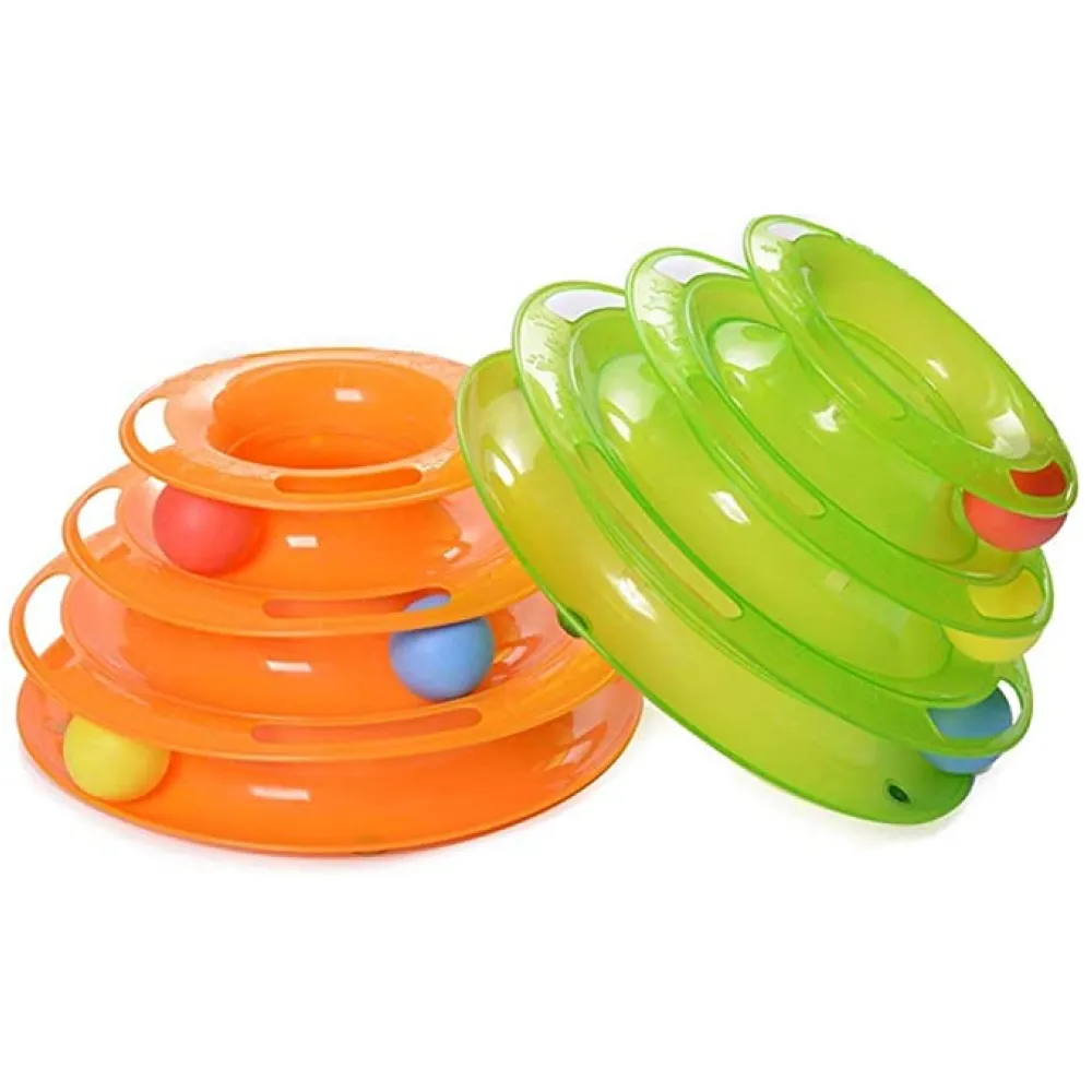 Pet Vogue Multi Level Interactive Puzzle Toy for Cats (Orange)
