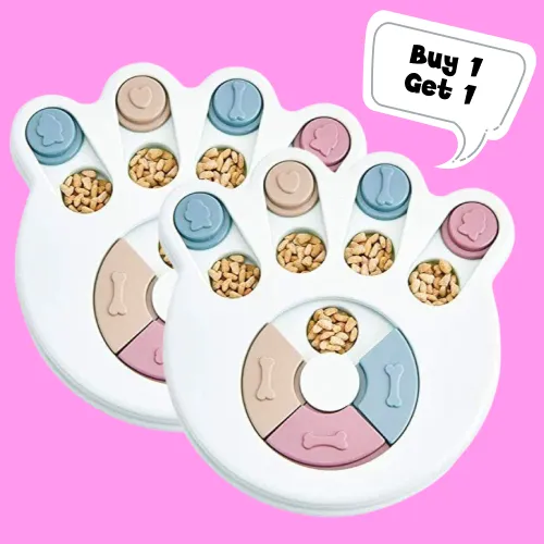 Pet Vogue Slow Feeder Paw Shaped Toy for Dogs and Cats (White) (Buy 1 Get 1)