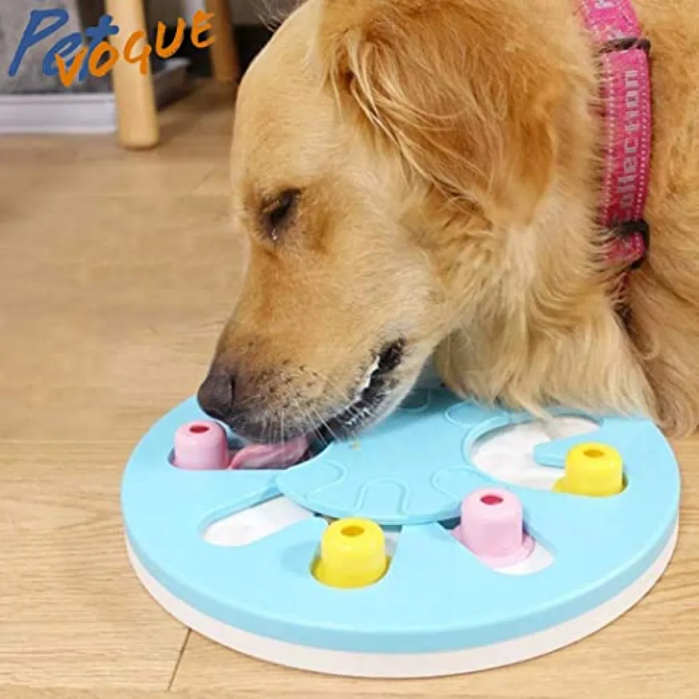 Pet Vogue Slow Feeder Puzzle Toy with Dispenser for Dogs and Cats (Blue)