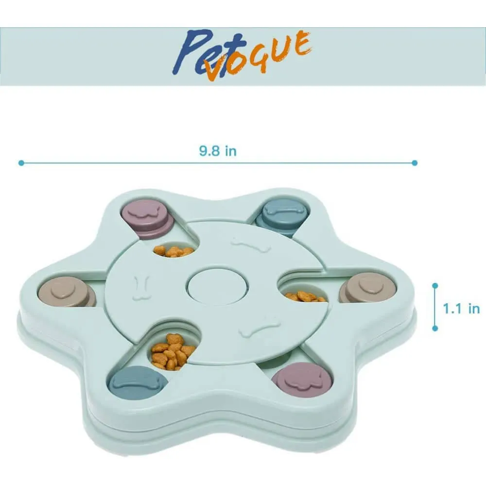 Pet Vogue Slow Feeder Puzzle Toy with Snack Dispenser for Dogs and Cats (Blue)