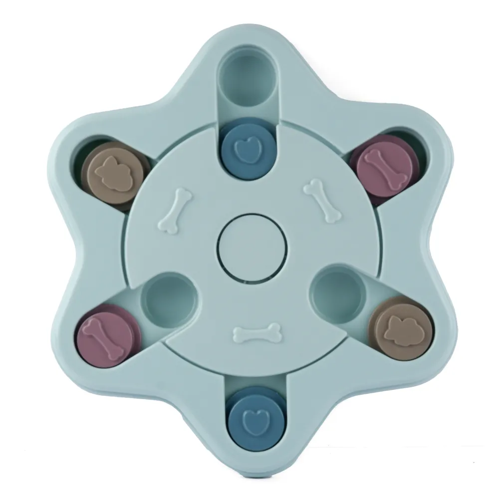 Pet Vogue Slow Feeder Puzzle Toy with Snack Dispenser for Dogs and Cats (Blue)