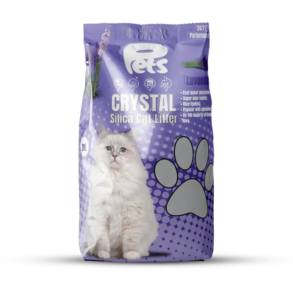 Pets Crystal Silica 20L Cat Litter 1-8mm 8.4kg with Lavender Scent Pets Qatar