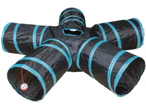 Play tunnel star 100x25cm blue/black Pets Qatar