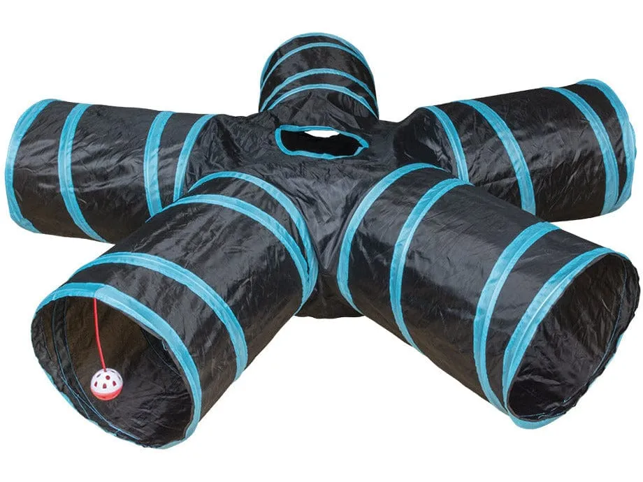 Play tunnel star 100x25cm blue/black Pets Qatar