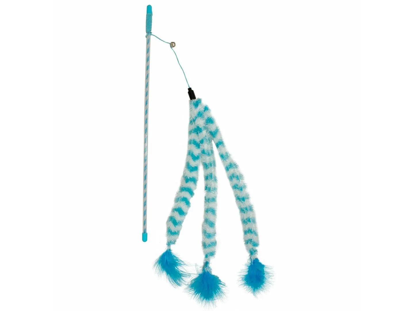 Playing rod Catchy fluffy tail 44x8x3,5cm blue/white Pets Qatar
