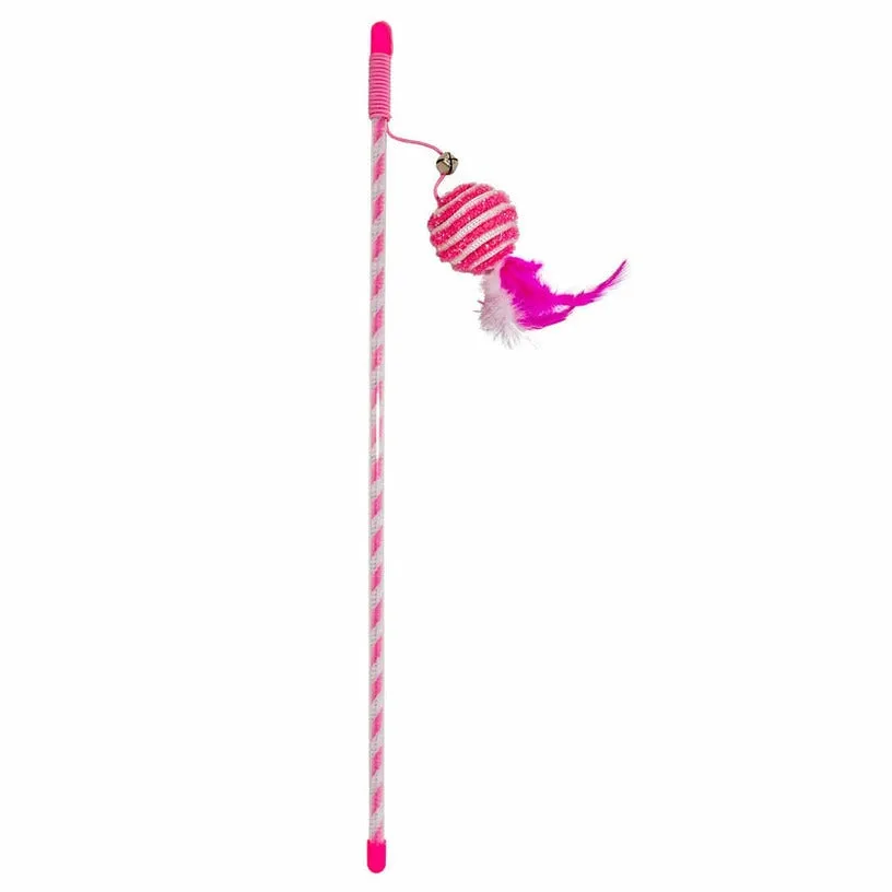 Playing rod Catchy glitter ball 45,5x5x5cm pink Pets Qatar