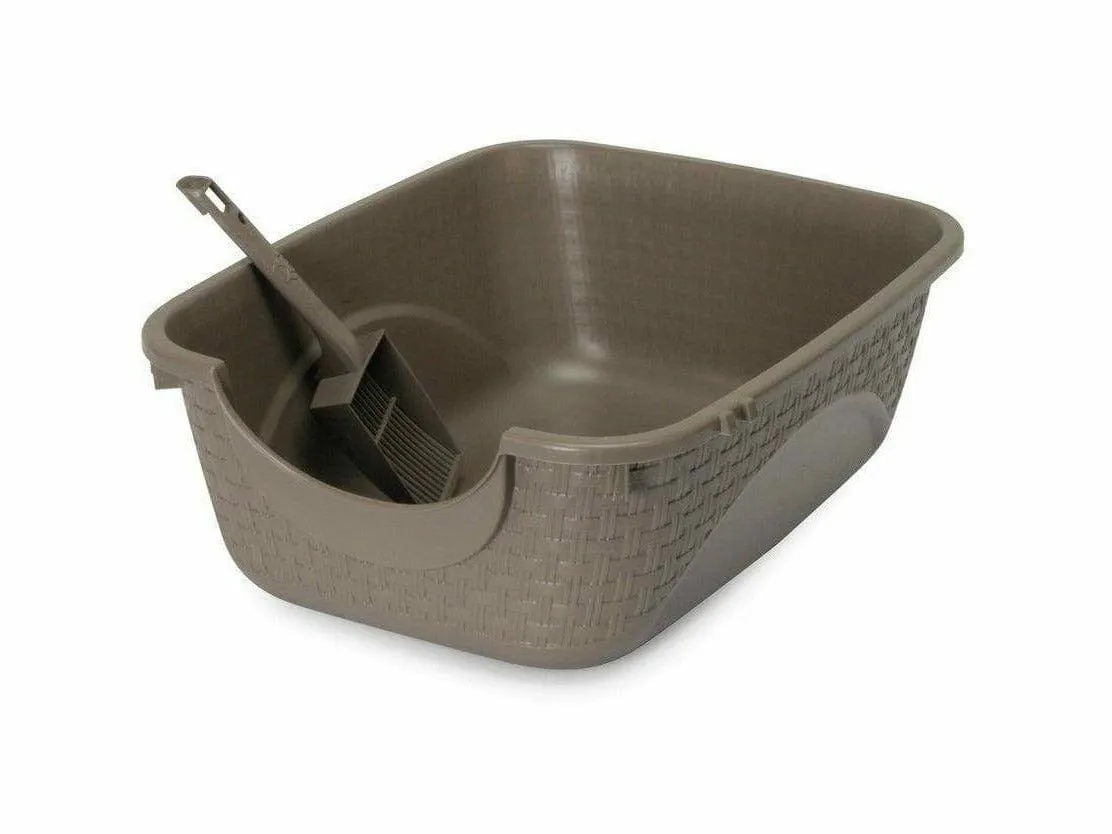 Polypropylene Cat Litter Box - Dove Grey Pets Qatar