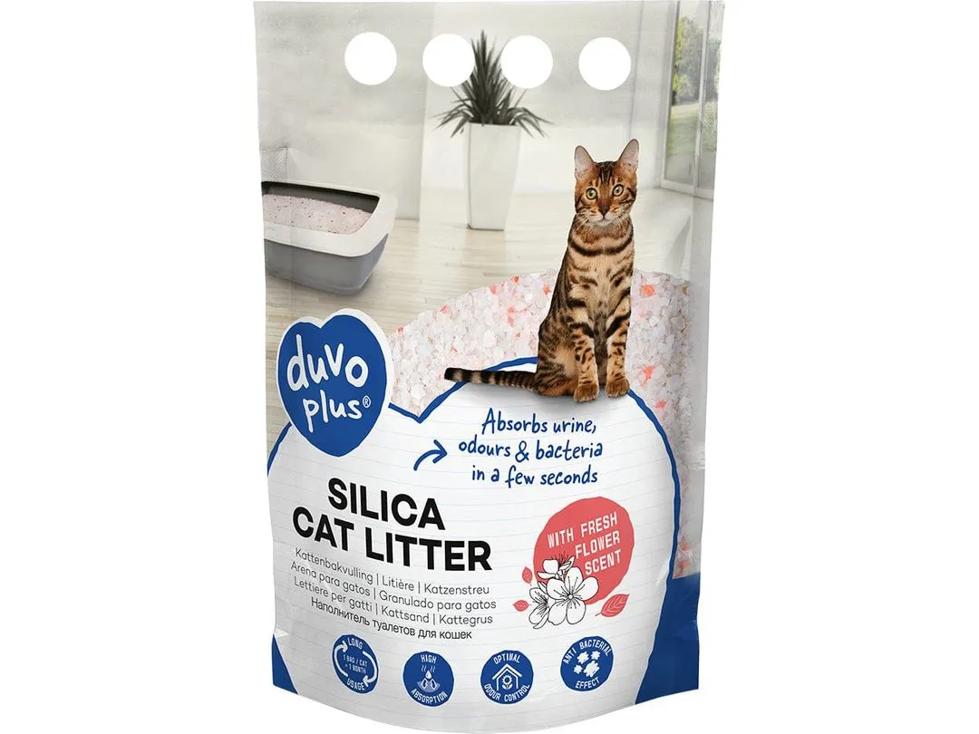 Premium Silica cat litter flower 1-8mm - 5L - 2kg white/pink Pets Qatar