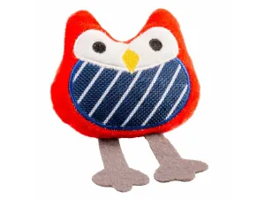 Retro striped owl 13x9x3,5cm red Pets Qatar