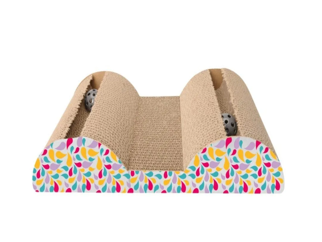 Scratching cardboard, toy with two balls, cm47x9,5 Pets Qatar
