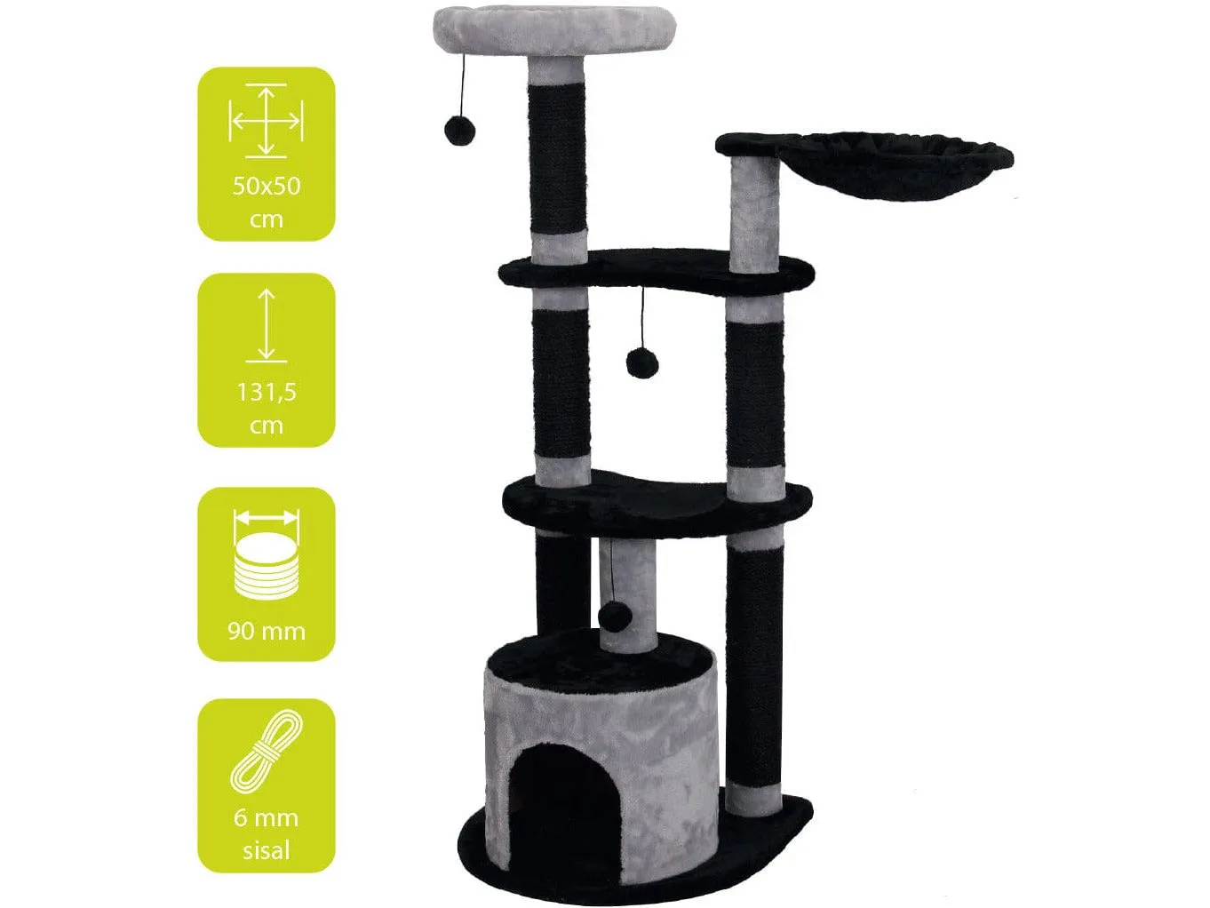 Scratching Tree Comfort Milton 50X50X131,5Cm Pets Qatar