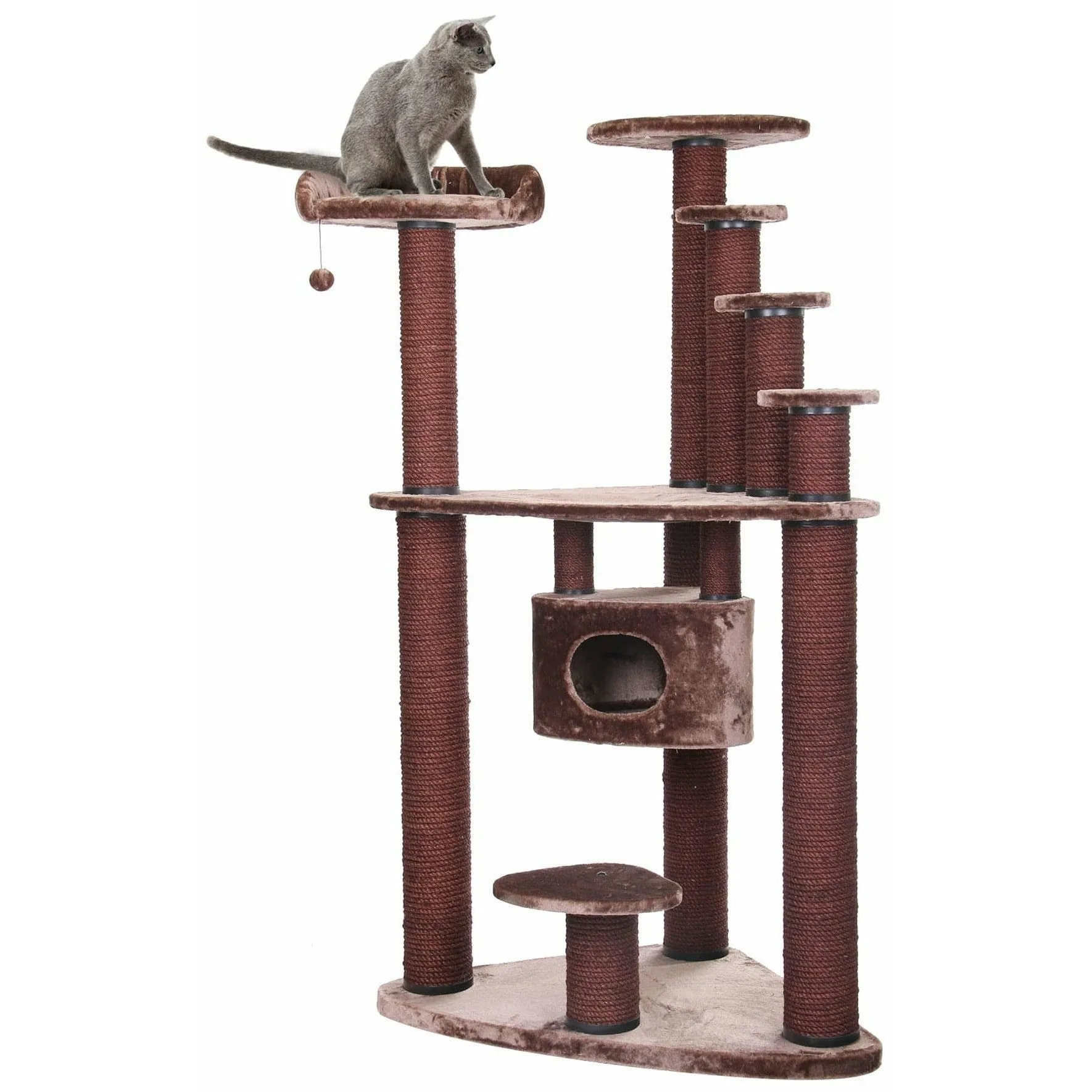 SCRATCHING TREE COMFORT PLUS ROCKY MOUNTAIN 116x76x203CM brown (A,B,C) Pets Qatar