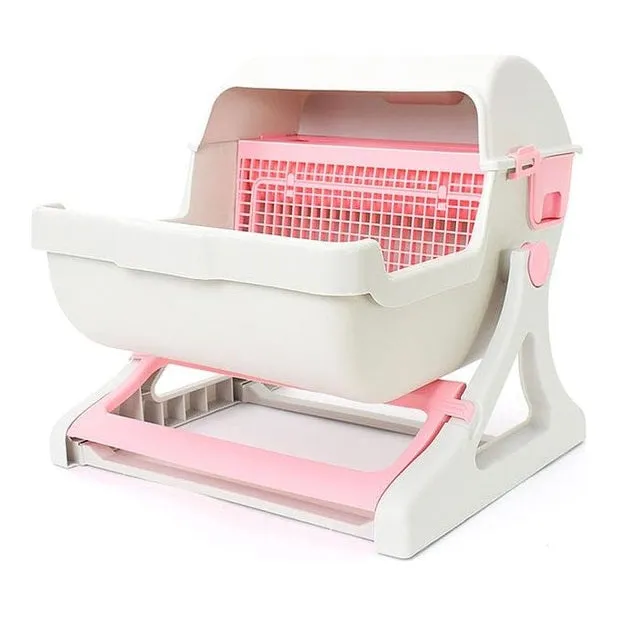 Semi-Automatic Cat Litter Box-50X43X33cm Pets Qatar