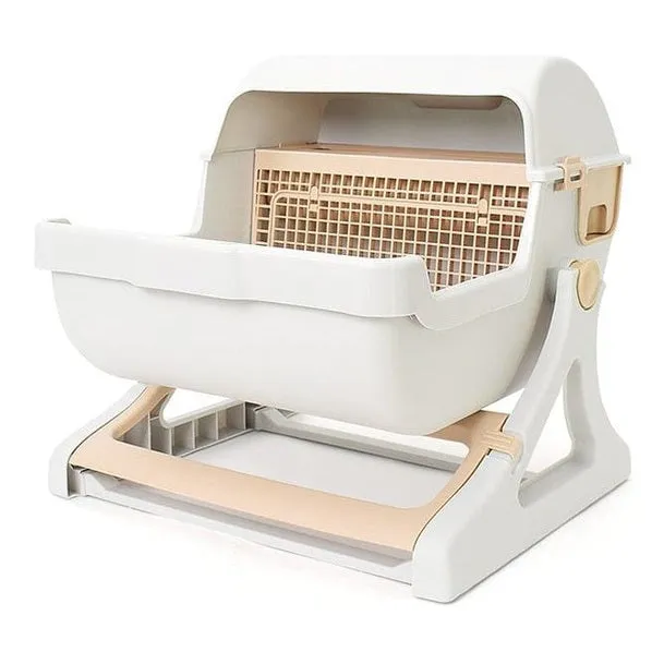 Semi-Automatic Cat Litter Box-50X43X33cm Pets Qatar
