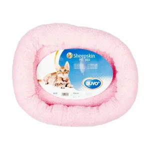 Sheepskin bed Oval 40x45cm pink Pets Qatar