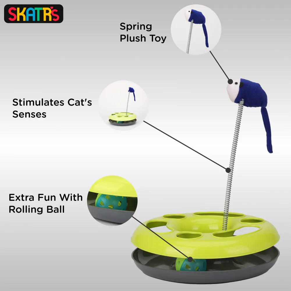 Skatrs Interactive Happy Circle Toy for Cats (Green)