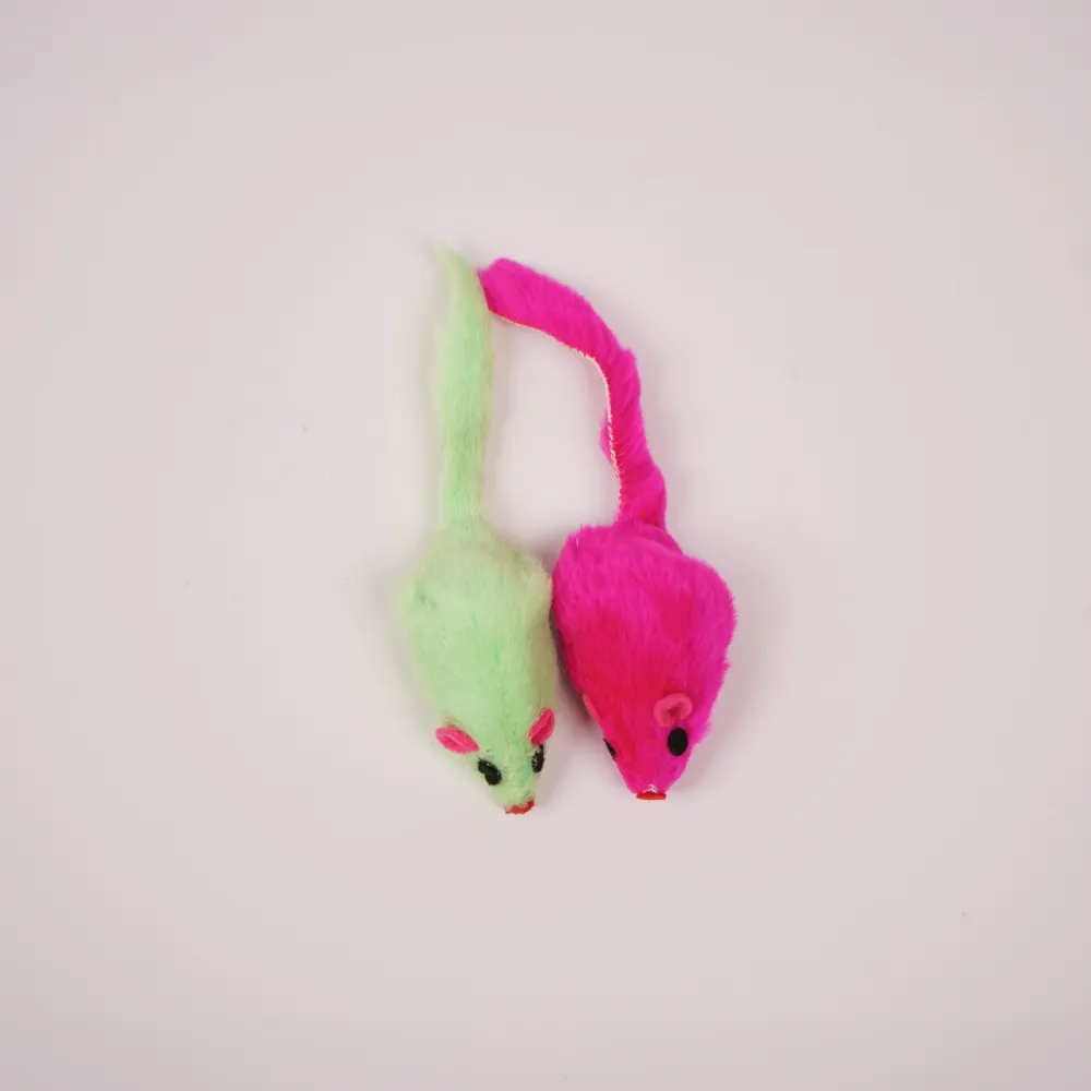 Skatrs Mouse Rattle Toy Set for Cats (Cyan/Pink)