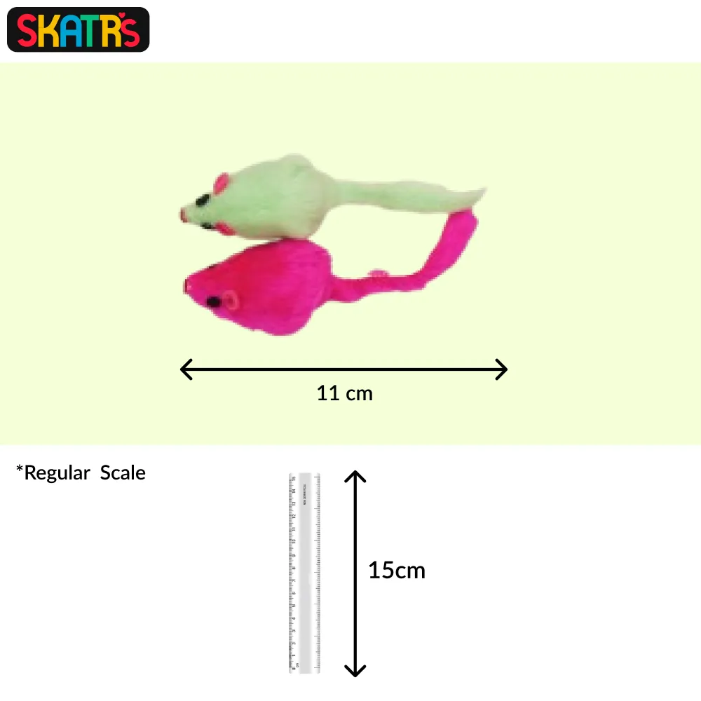 Skatrs Mouse Rattle Toy Set for Cats (Cyan/Pink)