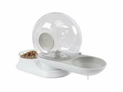 Snail Water Dispenser & Food Bowl 2 In 1 Grey Pets Qatar