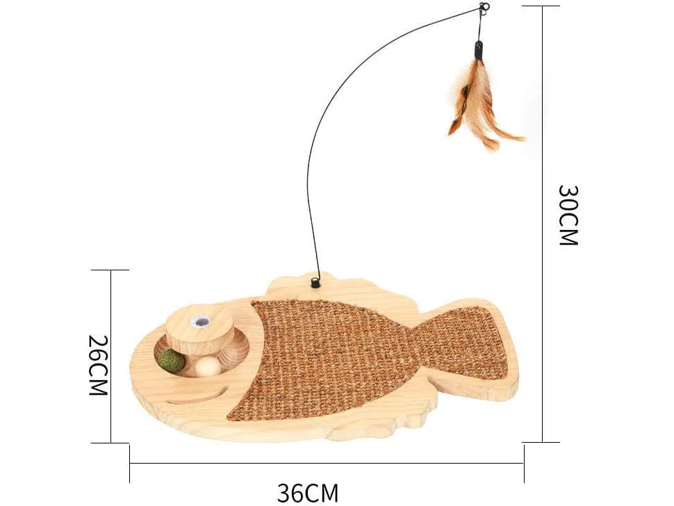 Solid Wood Pine Board   Sisal   Steel Wire   Feather   Cat Grass Ball-F Pets Qatar