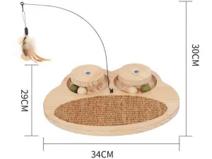 Solid Wood Pine Board   Sisal   Steel Wire   Feather   Cat Grass Ball-R Pets Qatar