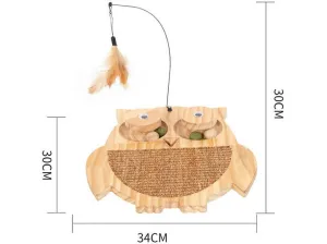 Solid Wood Pine Board   Sisal   Steel Wire   Feather   Cat Grass Ball-Rr Pets Qatar
