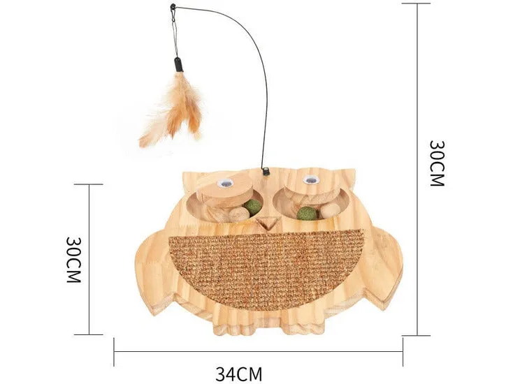 Solid Wood Pine Board   Sisal   Steel Wire   Feather   Cat Grass Ball-Rr Pets Qatar