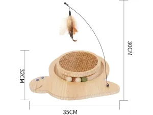 Solid Wood Pine Board   Sisal   Steel Wire   Feather   Cat Grass Ball-Tt Pets Qatar