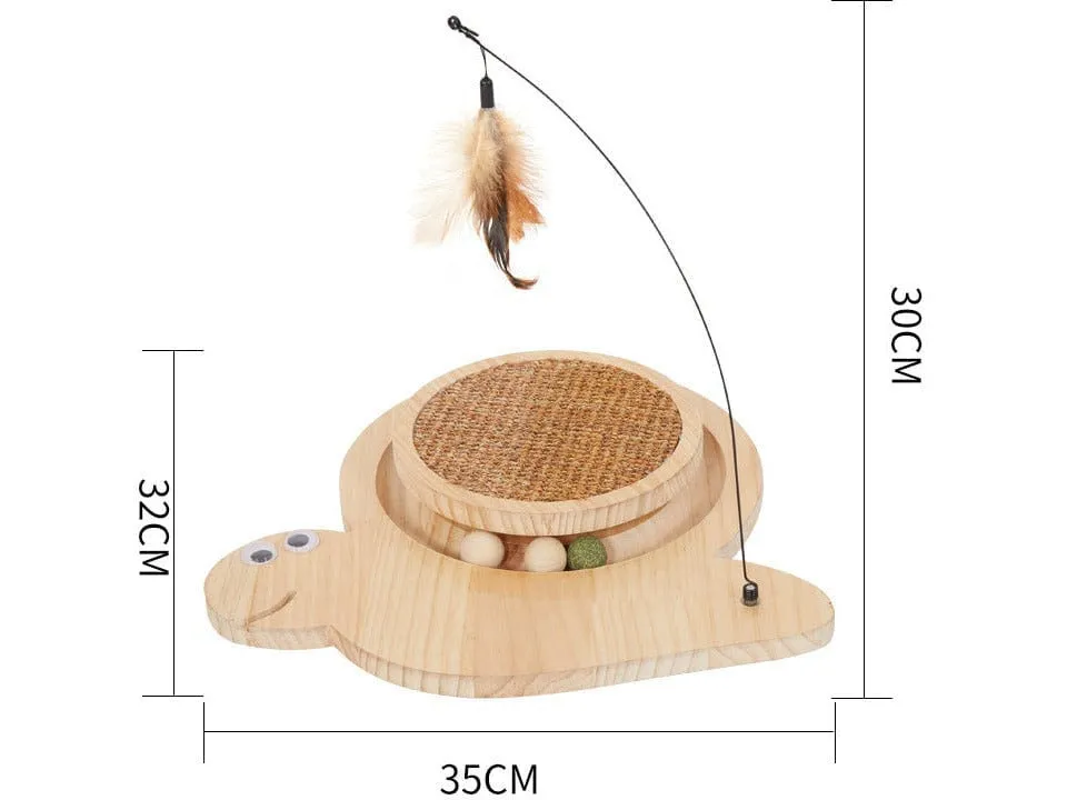 Solid Wood Pine Board   Sisal   Steel Wire   Feather   Cat Grass Ball-Tt Pets Qatar