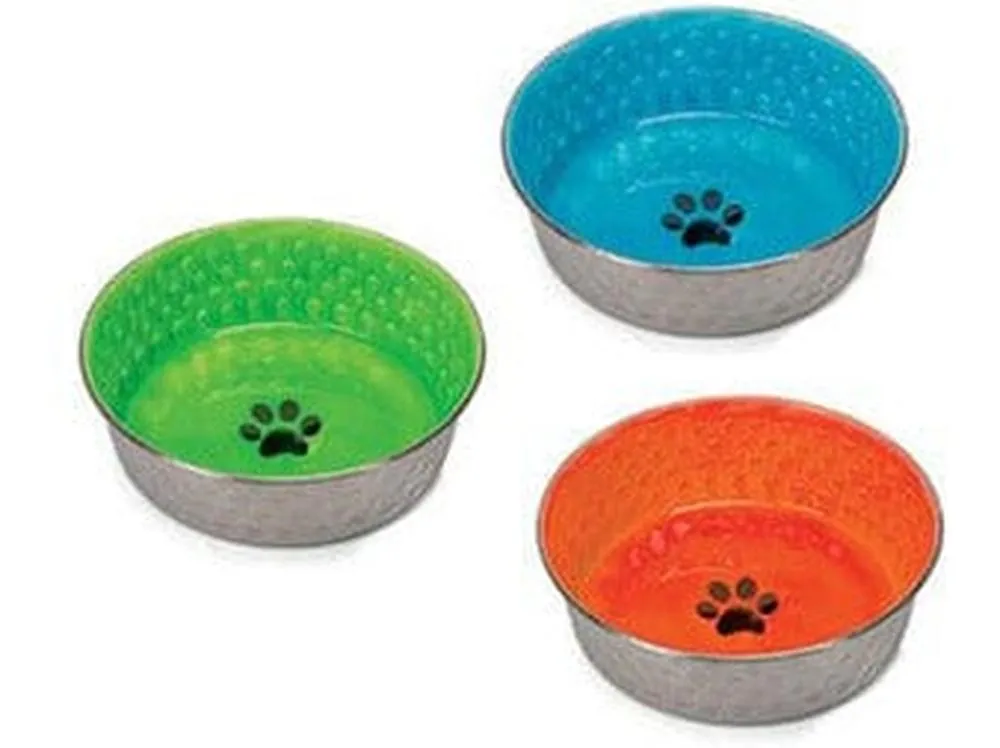 Steel bowl w/rubber and fin. ceramic edge 1.2L Pets Qatar