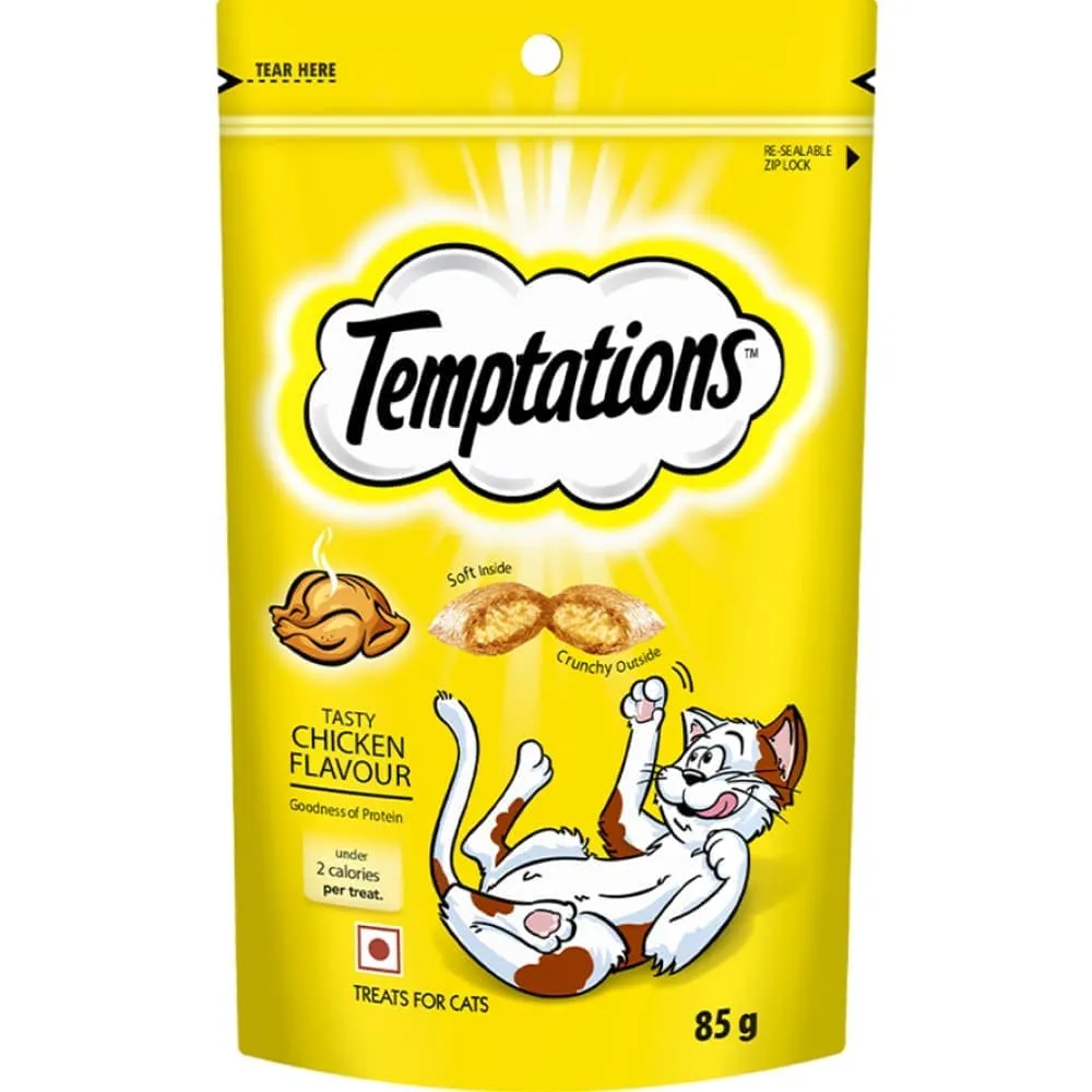 Temptations Tasty Chicken Treats & Trixie Feather Rod Toy Combo for Cats