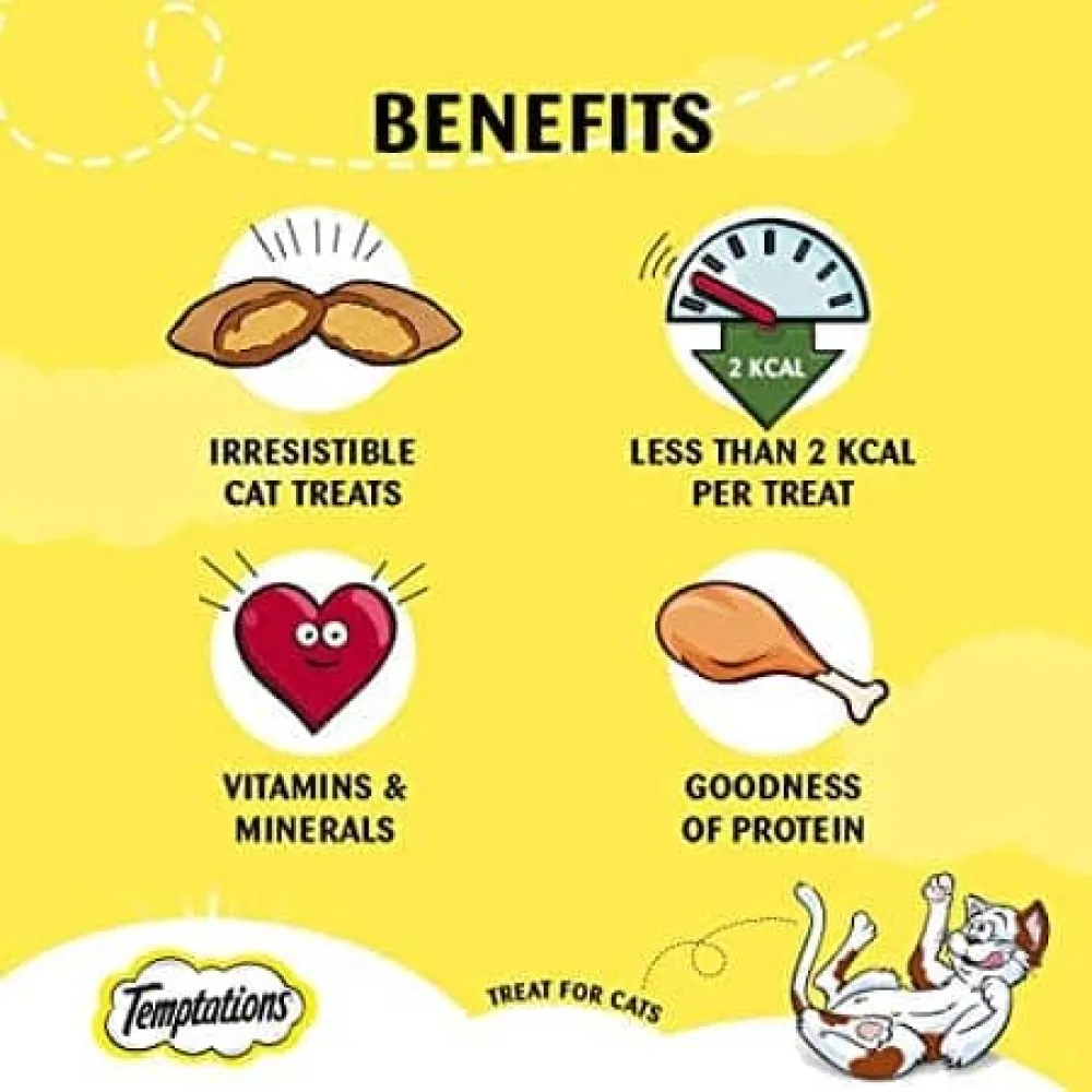 Temptations Tasty Chicken Treats & Trixie Feather Rod Toy Combo for Cats