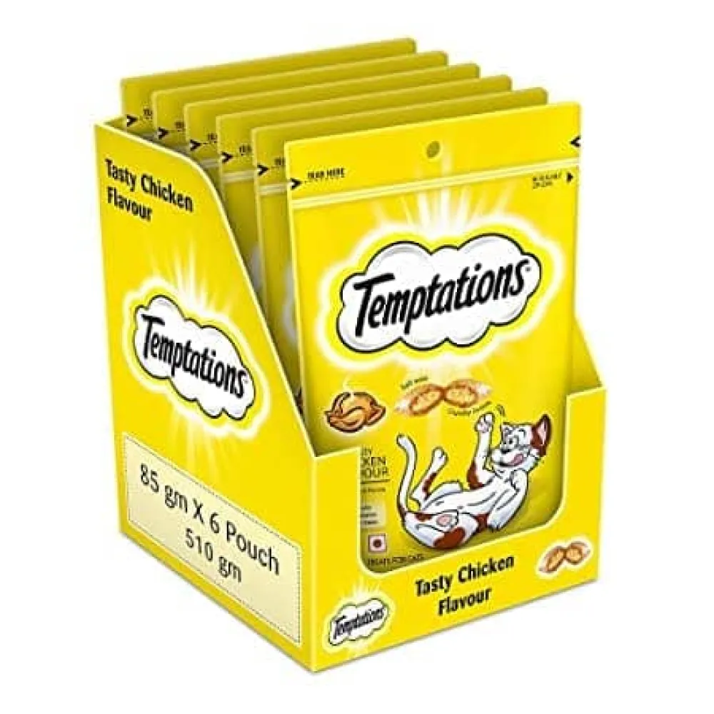 Temptations Tasty Chicken Treats & Trixie Feather Rod Toy Combo for Cats