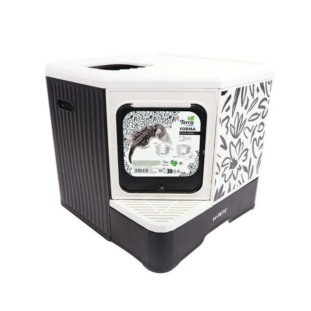Terra Forma Eco Foldable Cat Litter Box Black Floral Pets Qatar