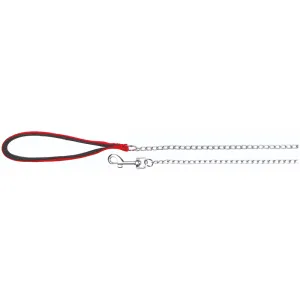 Trixie Chain Leash with Nylon Hand Loop for Dogs (Red)