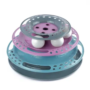 Trixie Circle Tower Catch the Balls Interactive Toy for Cats (Grey/Pink/Blue)