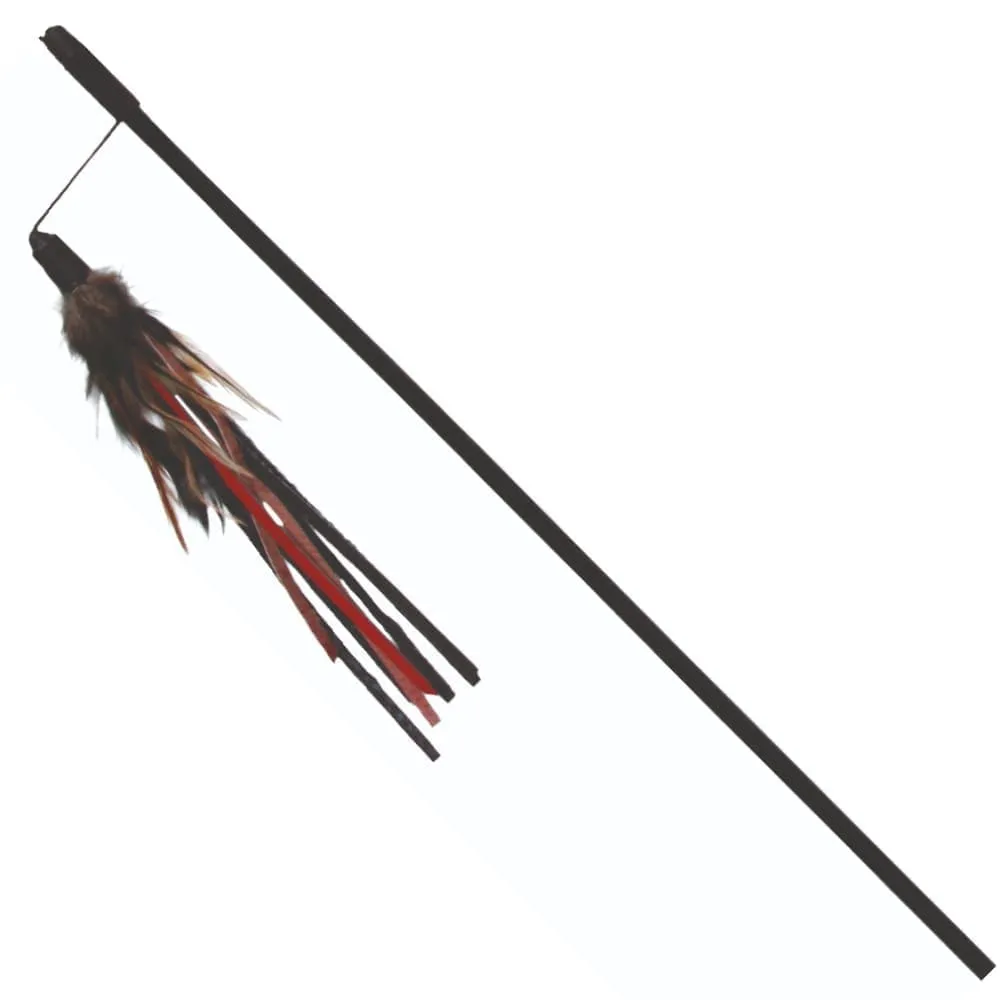 Trixie Playing Rod with Feathers and Leather Straps Toy for Cats Combo