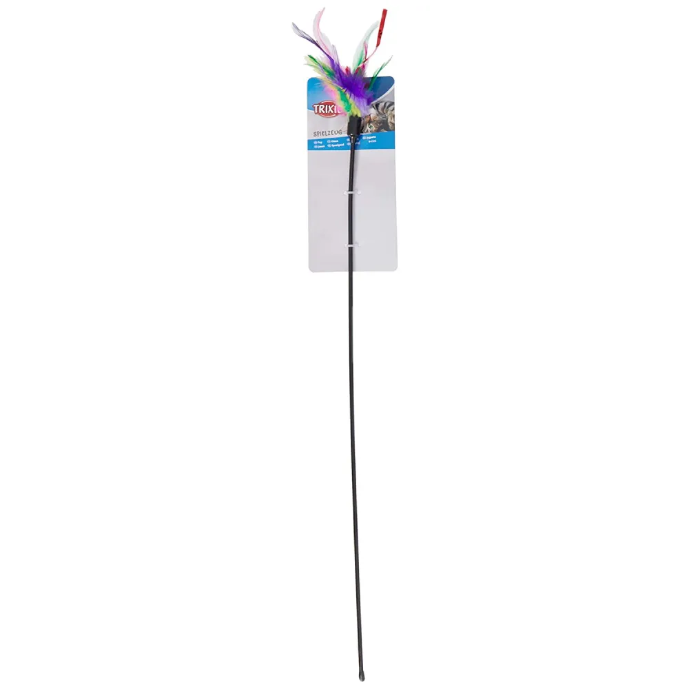 Trixie Playing Rod with Feathers and Leather Straps Toy for Cats Combo