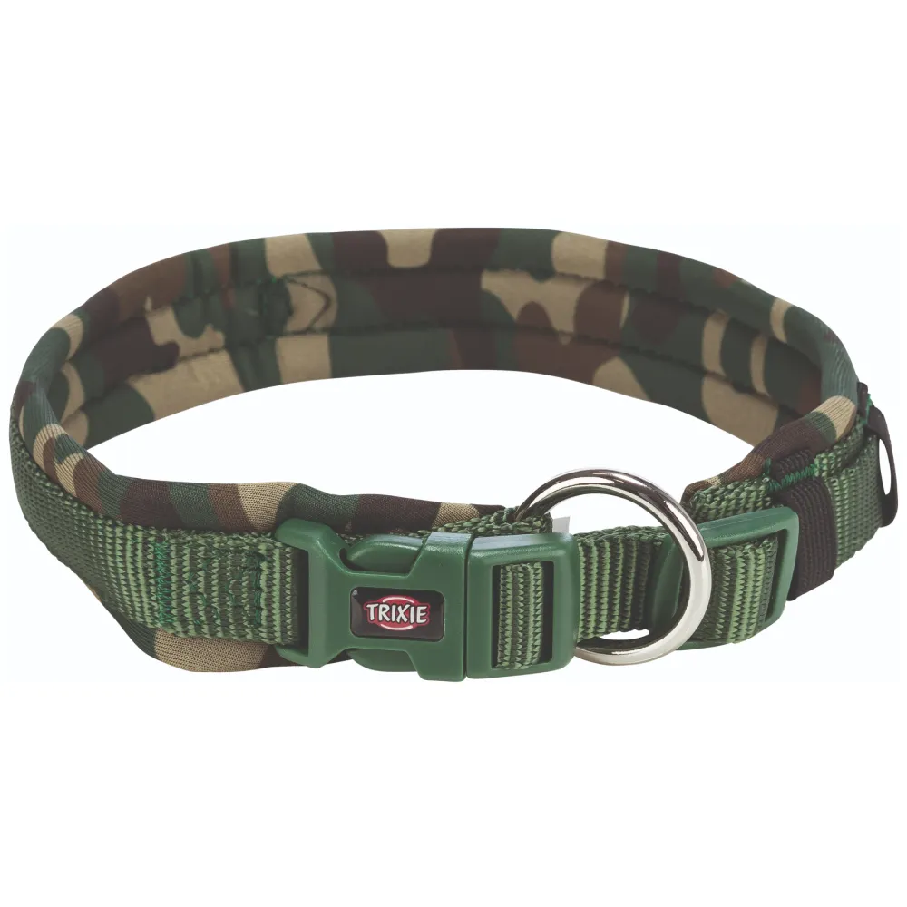 Trixie Premium Extra Wide Neoprene Padded Collar for Dogs (Camouflage/Forest Green)