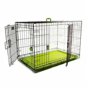 VOYAGER WIRE CRATE - 2 DOORS L,  GREEN Pets Qatar