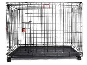 VOYAGER Wire Crate - 2 doors with Wheels patented SECURO lock Black Pets Qatar