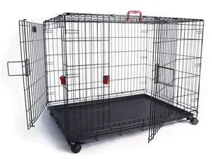 VOYAGER Wire Crate - 2 doors with Wheels patented SECURO lock Black Pets Qatar