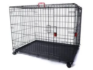 VOYAGER Wire Crate - 2 doors with Wheels patented SECURO lock Black Pets Qatar