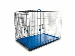 VOYAGER Wire Crate - 2 doors XL, new patented lock Blue Pets Qatar